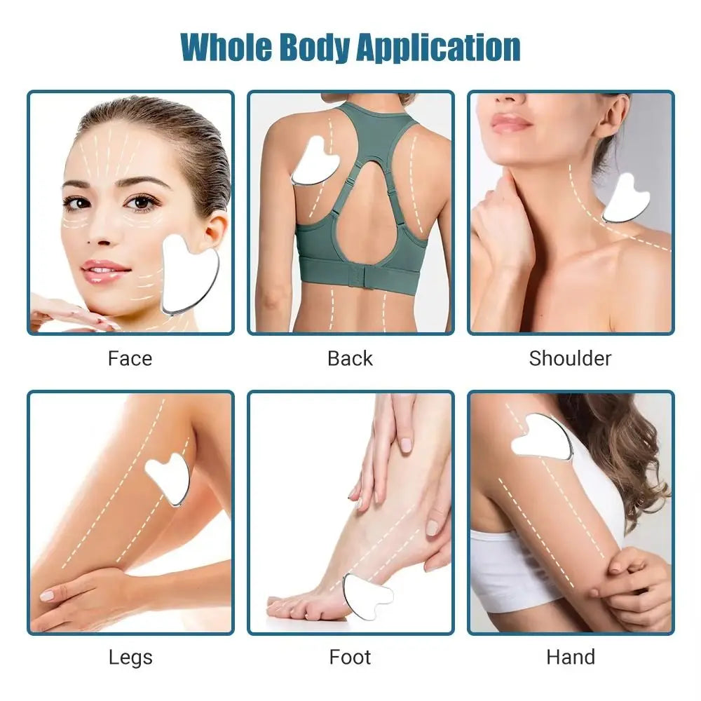 Gua Sha Facial em Aço Inox